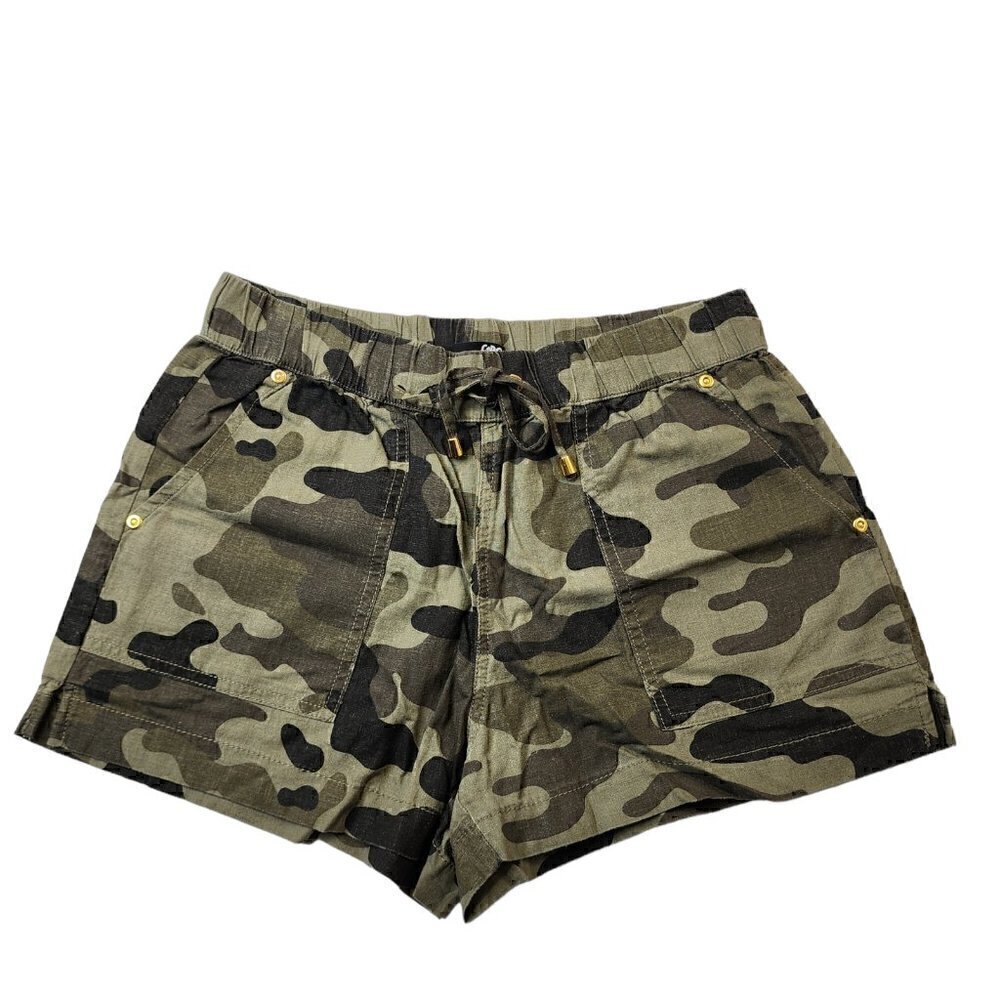 G by Guess Arabella Linen Short Camouflaged Size XS
